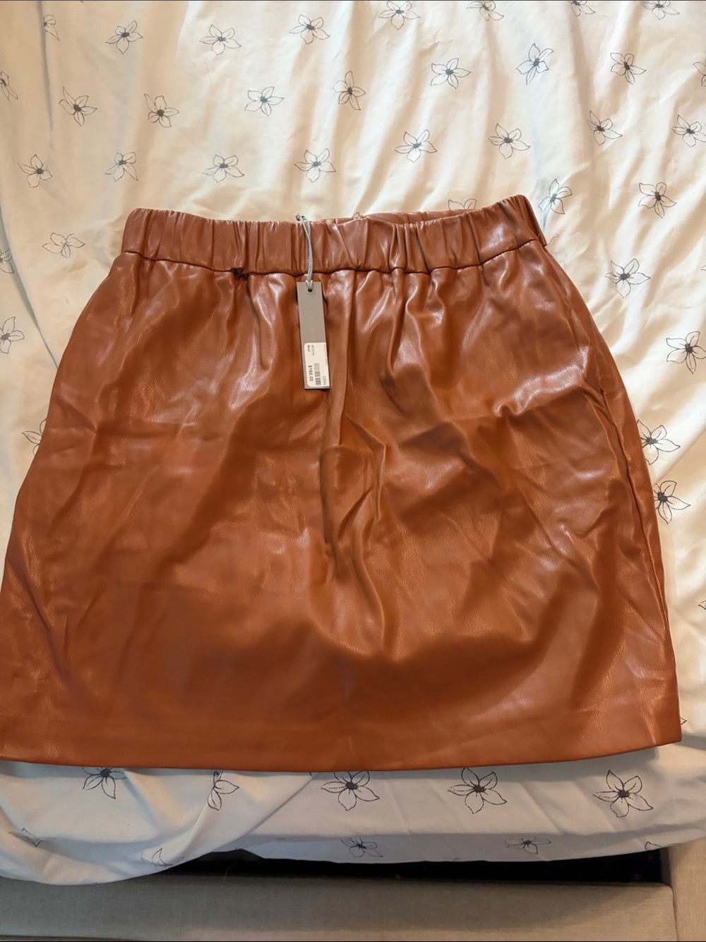 Tart Faux Leather Mini Skirt in Cognac Brown